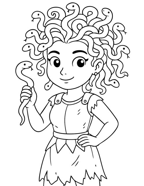 Greek mythology - preschool Medusa coloring page