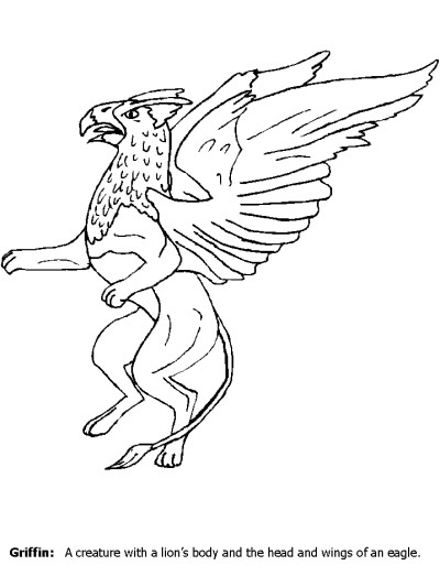 monsters and creatures - griffin coloring page
