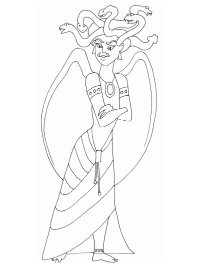 Greek monsters - Medusa coloring page