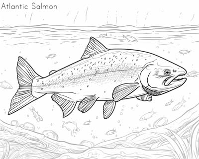 atlantic salmon coloring page