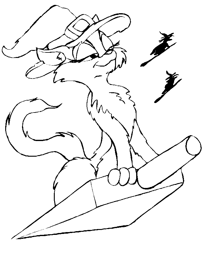 Halloween black cat coloring pages