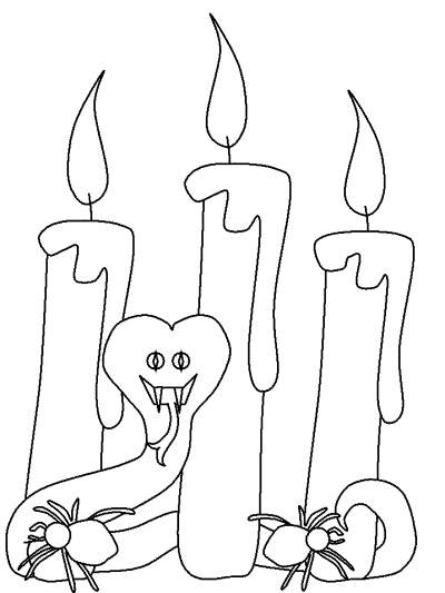 Halloween candles coloring pages