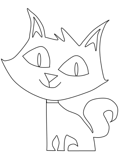 Young black cat coloring page