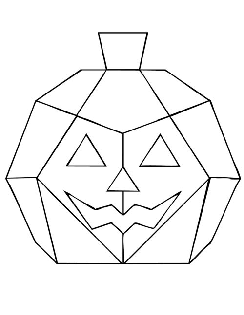 geometric jack-o-lantern coloring page