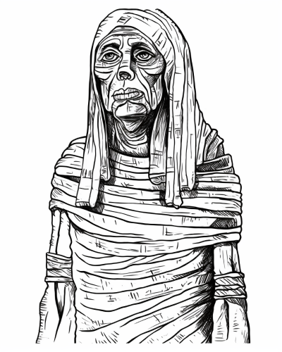 mummy coloring page