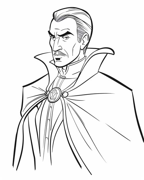 simple coloring page of a vampire