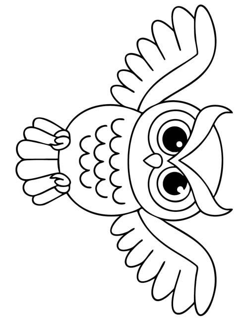 simple coloring page of an owl