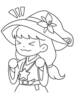 Wee Witch and the Potion Problems coloring page