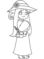 Wee Witch and the Potion Problems coloring page