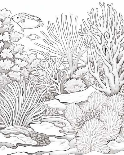 coral reef coloring page