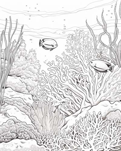 Hawaiian coral reef coloring page