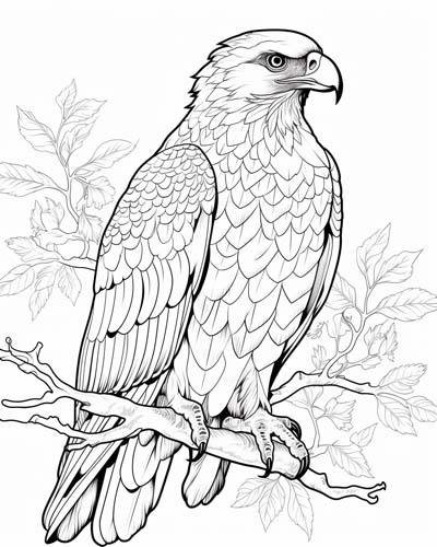Hawaiian hawk coloring page