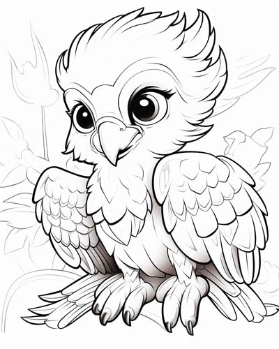 Hawaiian hawk coloring page