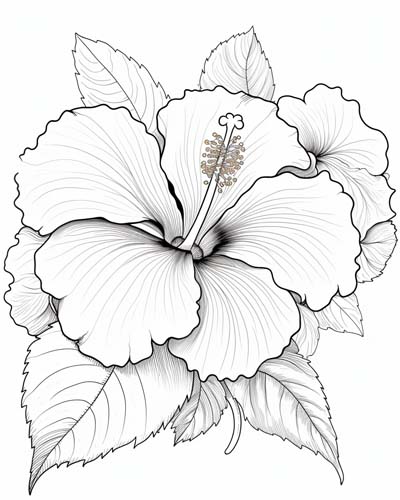 Hawaiian state flower coloring page