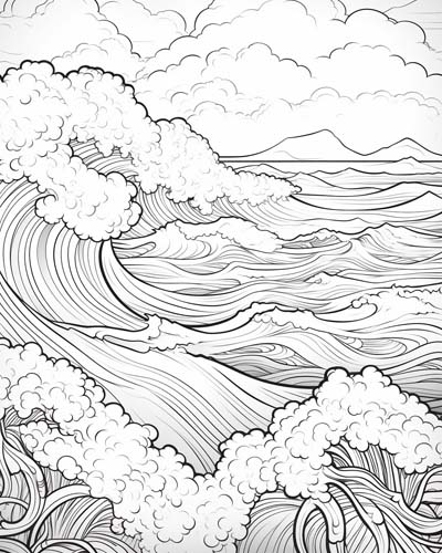 Hawaiian ocean coloring page