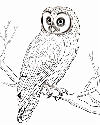 Hawaiian owl coloring page