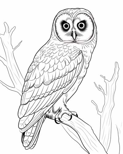 Hawaiian pueo (owl) coloring page