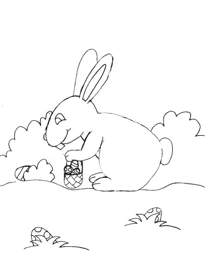 Easter bunny coloring page