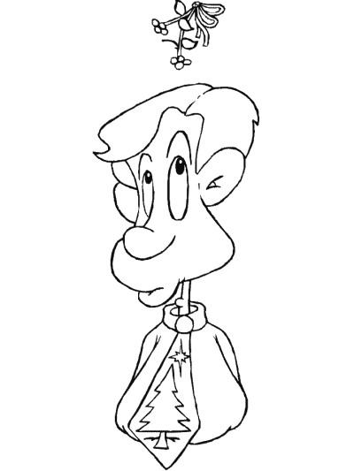 under the mistletoe coloring page