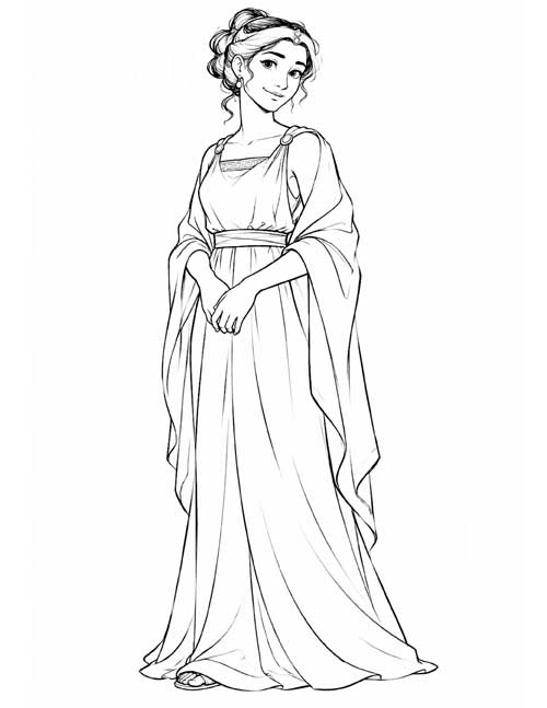Sketch drawing coloring page of Penelope
