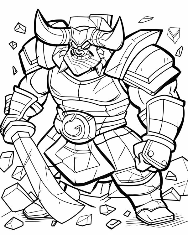Zodiac Knight, Taurus coloring page