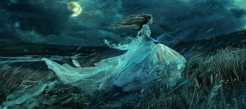 digital art of the banshee on the moor