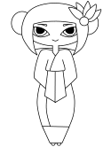 Geisha in kimono coloring pages