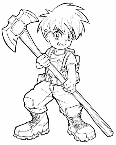 woodcutter coloring page