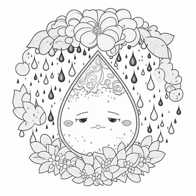 sadness mandala coloring page