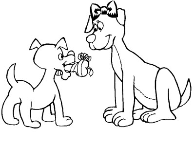 mother's day puppy coloring page