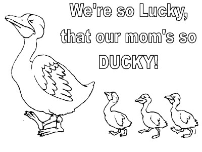 mother's day ducklings coloring page