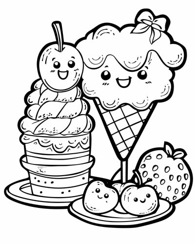 coloring page of a frozen treat