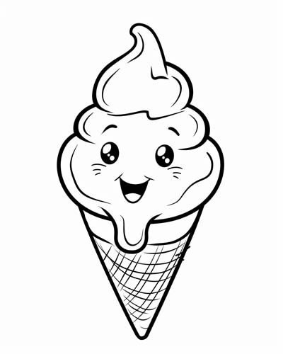 coloring page of a frozen treat