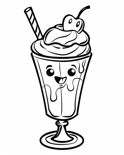 coloring page of a milk shake