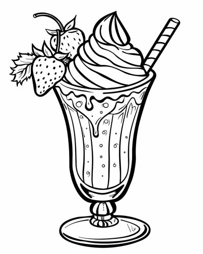 coloring page of a milk shake