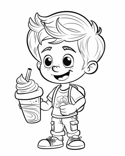 coloring page of a milk shake