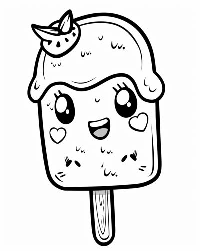 coloring page of a popsicle