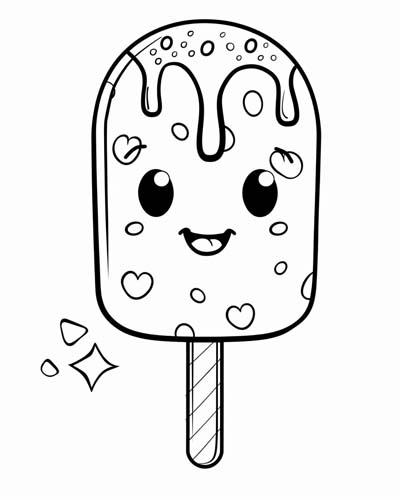 coloring page of a popsicle