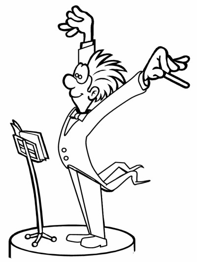 music conductor coloring page