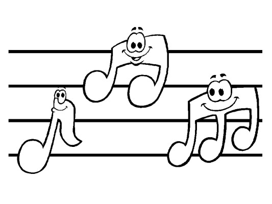 music notes coloring page