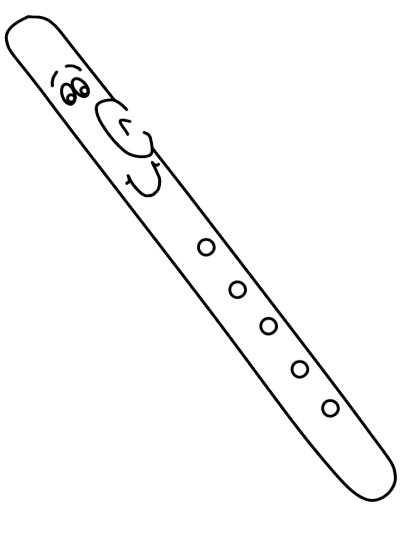 musical instruments - flute coloring page