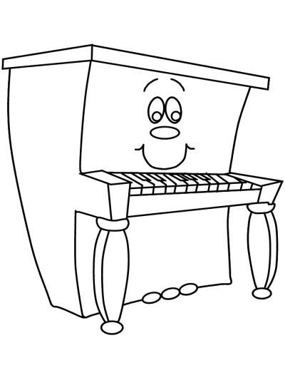 musical instruments - piano coloring page