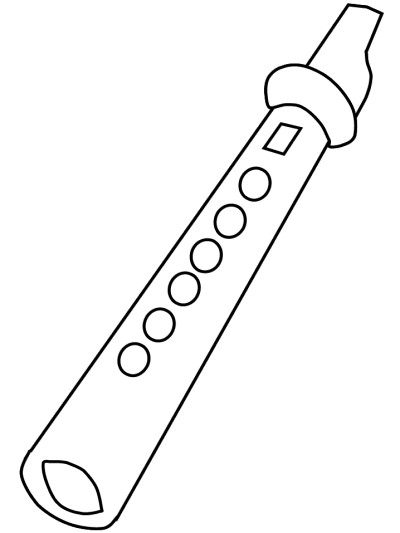 musical instruments - recorder coloring page