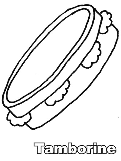 tamborine coloring page