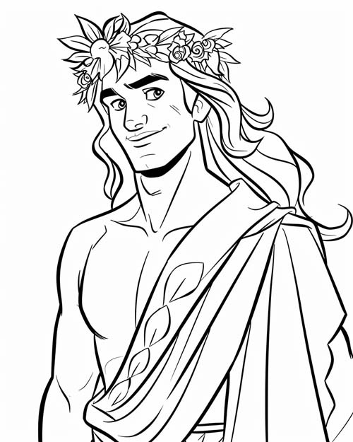 simple coloring page of Adonis