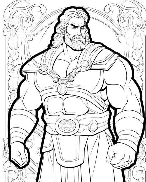 Roman mythology coloring page of Hercules