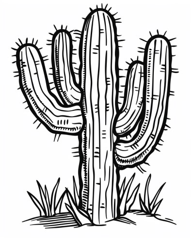 saguaro cactus coloring page