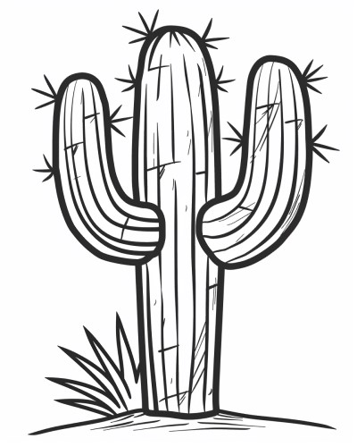 saguaro cactus coloring page