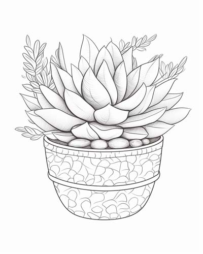 succulent coloring page