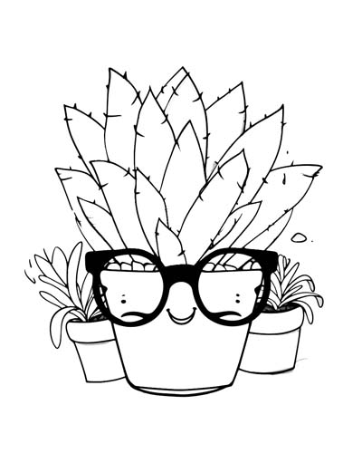succulent coloring page